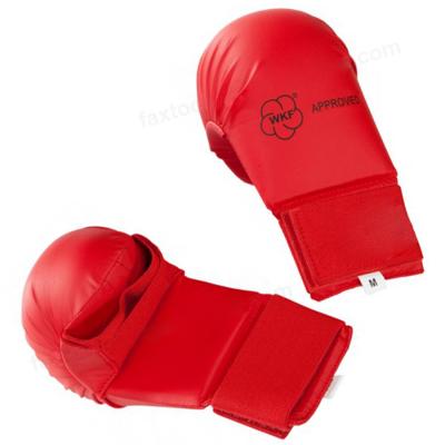 China Comfortable/Durable/Protect WKF Red and Blue Approved Karate Gloves PU Karate Punch Gloves for sale