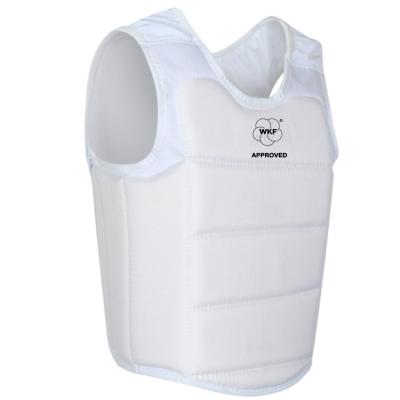 China WKF Approve WKF Approved White Karate Chest Guard Manufacturer for sale