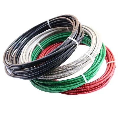 China Heat Resistance Vinyl Coating Color PVC PE Steel Wire Rope Transparent Clear Cable for sale