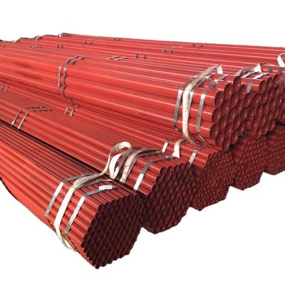 China Fire Fighting Spline End Pipe ASTM A795 A53 Sch10 Liquid Fire Sprinkler Red Painted Steel Pipe for sale