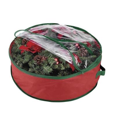 China Primode Christmas Wreath Storage Bag | Garland Wreaths Container with Clear Window for Easy Holiday Storage | 600D durable Oxford KS20616 for sale