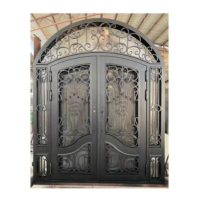 China Modern HY Villa door design and Garden Arch Arch steel door wrought iron modern custom for sale