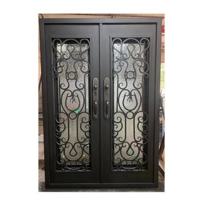 China Modern HY European steel courtyard door villa garden door garage door Wrought iron gate for sale