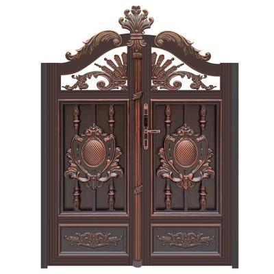 China Modern HY Custom Courtyard Iron Art Door Outdoor Courtyard Iron Fence Door Villa Courtyard Door for sale