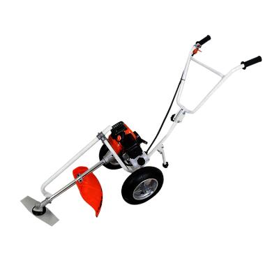 China 2-Stroke Two Wheel Grass Trimmer Grass Brush Cutter Picadora Cortadora Pasto Cespe Mesin Potong Rumput Desbrozadora Power String Trimmer for sale