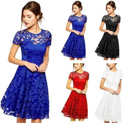 China Summer Cocktail Party Red Lace Dress for Women in Elegant Design for sale