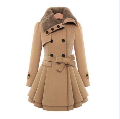 China Thick Warm Woolen Trench Coat for Winter Women SGS Certified Medium Thickness 50018 for sale