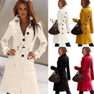 China Women′s Cashmere Slim Winter Warm Long Trench Coat Wholesale for sale