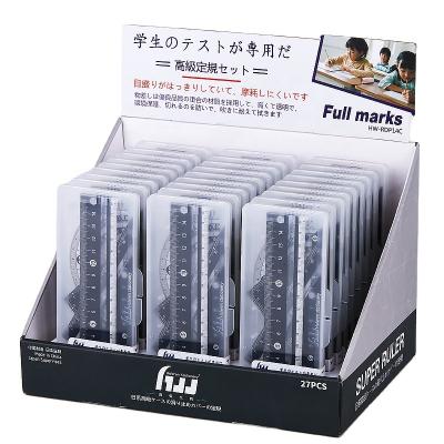 China High Quality Good Selling Plastic School Math Geometry Set 4pcs Ruler Set In Plastic Box For Primary School for sale