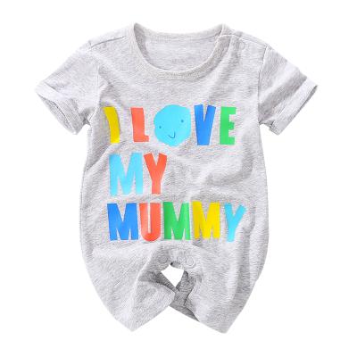 China 2018 new short sleeve baby clothing summer letter printing newborn short sleeve cotton rompers baby jumpsuit for sale