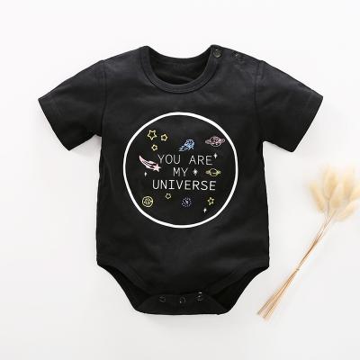 China 2019Newborn Baby Boy 100% Cotton Summer Shorts Sleeves Romper With Star Sky For Summer for sale