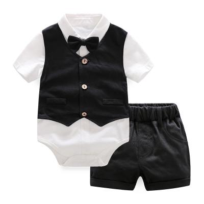 China ENGLAND STYLE baby gentlemen's summer dress cotton one year old boy's summer dress outwear children's 3 piece suit for sale