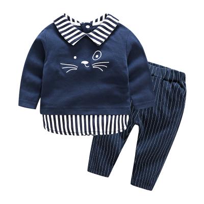 China Casual 1 Year Old Baby Clothes Sets Long Sleeve Tops+Pants Baby Boy Clothes 2pcs Set for sale