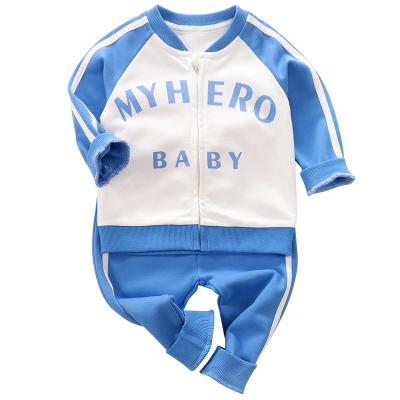 China 9M-4T Cotton Spring and Autumn Zipper Sports Casual Long Sleeve High Quality Baby Clothes Set for sale