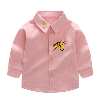 China Casual Boy Girl Long Sleeve Baby Shirt Clothes Pink Kids Shirts for sale