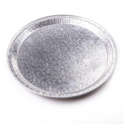 China Hot selling high quality custom printed embossing pan 12 inch flat serving trays disposable round aluminum foil platter for food Te koop