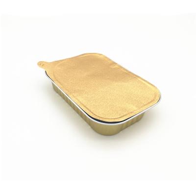 China Custom Gold Color Well Sealing Leakage-Proof 345ML Baking Rectangular Foil Containers Disposable For Bake Packaging for sale