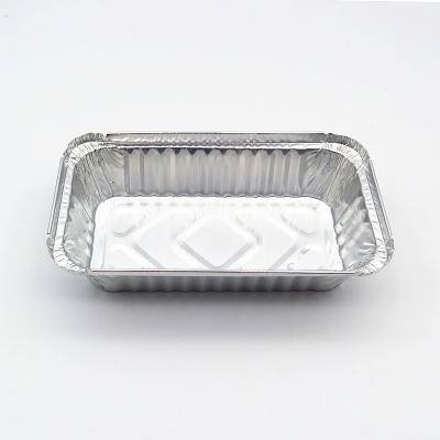 China Disposable Square Food Packaging Rectangular Foil Containers Loaf Pans 500ml Food Grade Takeaway Containers for sale