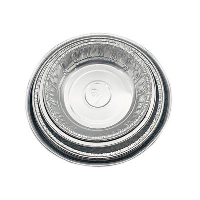 China Factory price thicker microwave safe food use container tin baking round tray silver 2000ml disposable aluminium foil plates for sale