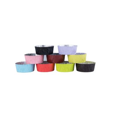 中国 High Quality Mini Foil Cake Holder Colorful Foil Cupcake Pan Bakeware Mold Disposable Aluminum Foil Bak 販売のため