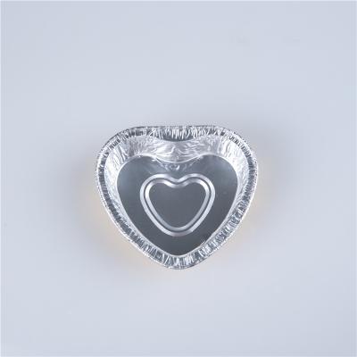 中国 100ml Wholesale Food Grade Disposable Foil Cupcake Pan Heart Shaped Food Aluminum Foil Container For Pudding 販売のため