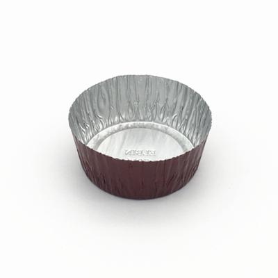 中国 Durable customised mixed colourful 80ml disposable food grade aluminum foil baking cake cups round small aluminum baking trays 販売のため