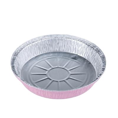 中国 Kitchen Use Cooking Frozen Barbecue Colored Disposable Round Foil Container For Food Packagi 販売のため