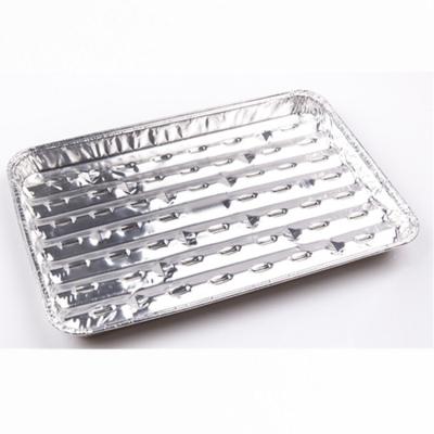 China Food grade barbecue tools outdoor picnic camping hot food disposable aluminum foil drip pan BBQ grill pan for baking for sale