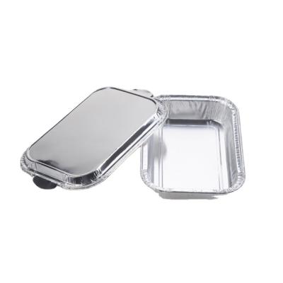 China China supplier luxury foil box square food packaging containers anti slip biodegradable aluminium airline disposable food tray for sale