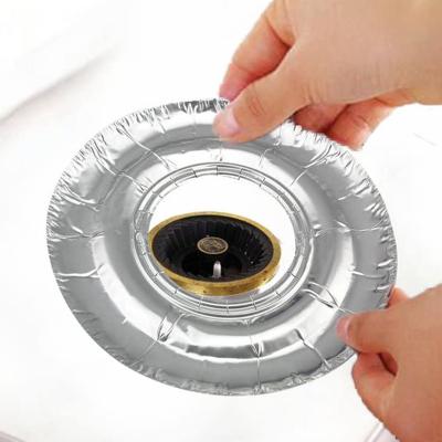 中国 Hot Sale Silver Round Anti Splatter Disposable Aluminum Foil Gas Stove Mat Protector Burner Bib Liner Covers For Kitchen Use 販売のため