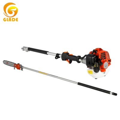 China 295cm long wooden reach handle petrol pole pruning saw garden pole chainsaw pruner for sale