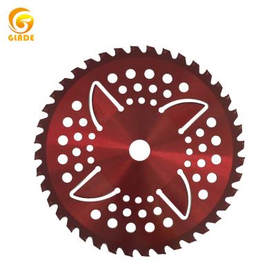 China 255*1.3*40T universal anti-wrap grass tree brush cutter machine with metal blade trimmer 40T-16 for sale