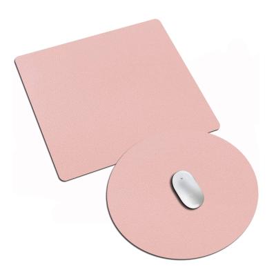 China Waterproof Water Resistance PU Round And Rectangle Mouse Pad Leather Office Writing Mat for sale