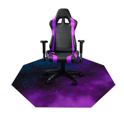 China Custom Hardwood Floor Mat Octagon Space Computer Noise Resistant Anti-Slip Scratch Washable Canceling Gaming Floor Chair Mat for sale