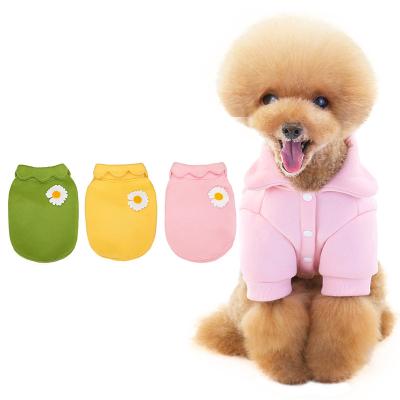 China Viable The New Daisy Sunflower Fleece Sweatshirt Pet Dog Apparel for sale