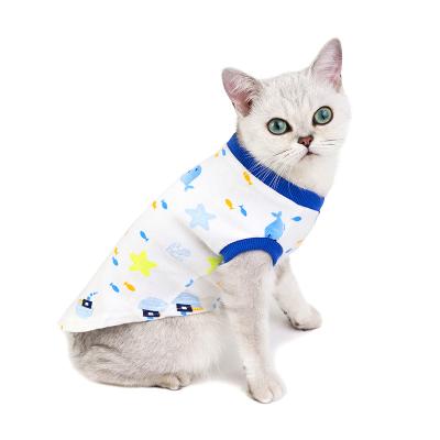 China Viable Cute Cat Printed T-shirts Designer Pet Clothing Summer Cat T-shirt Clothes Cat Design Shirt for sale