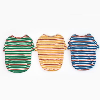 China Viable Illusion Striped Bottom Shirt Pet Apparel Dog Apparel for sale