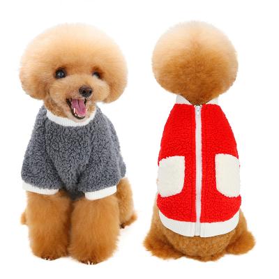 China Newest Design Viable British Style Dog Suit Thermal Pet Clothes Zipper Design Fleece Pet Clothes for sale