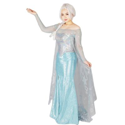 China Princess Elsa Ice Queen Helloween Christmas Costume Frozen Adult Women Cosplay Costume Set (Dress Set) p1902 for sale