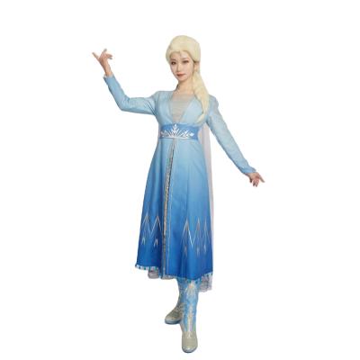 China Frozen Princess Elsa Dress Ice Queen Adult 2 Women Costume Breathable Cosplay Set (Dress Set) p1919 for sale