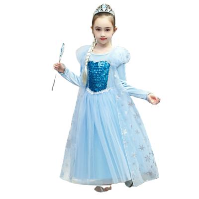 China Frozen2 Princess Kid Cosplay Costume Girls Dress Washable Dress Costume Set 8017 for sale