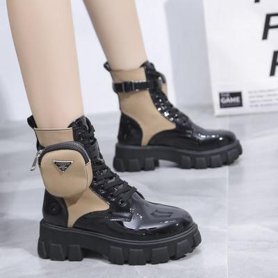 China Famous increasing size designer brands drop female lady leather shoe plus size sexy women's Martin platform ankle boots for sale