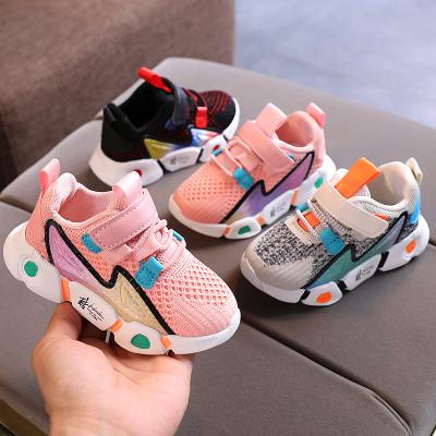 China Wholesale New Arrival Flat Fashion Cute Breathable Children's Sport Walking Shoes Pink Casual Sneakers for sale