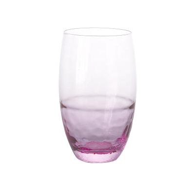 China Restaurant Factory Wholesale Drinkware Tumbler Cups Pink Glass Wine Tumbler for sale