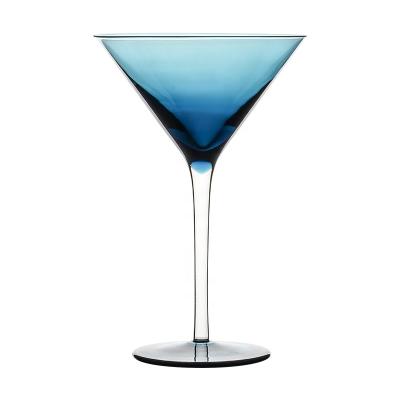 China Restaurant Popular Promotion Blue Wine Glass Cup Cocktails Martini Glass for sale