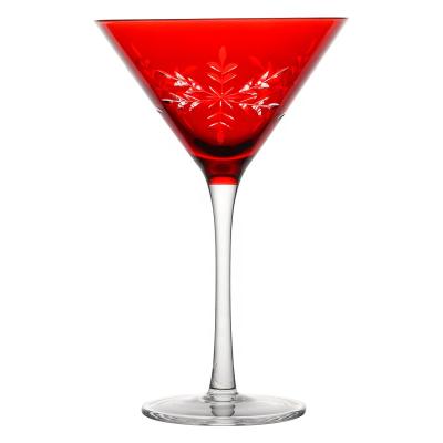 China Restaurant high quality wholesale unique red crystal cocktail martini glass cup for sale