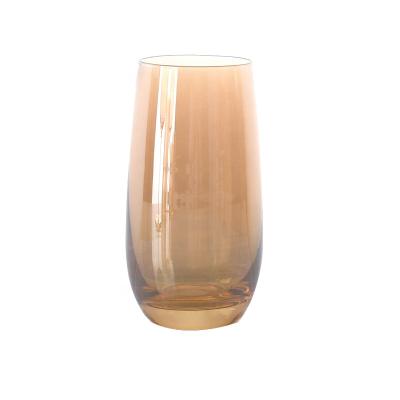 China Amber Stemless Champagne Wine Flutes Eclectic Champagne Cup Glasses for sale