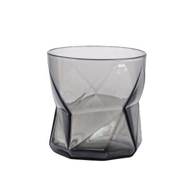 China New classic/postmodern smoky special smoky whiskey water ripple shape cocktail glass cup for sale