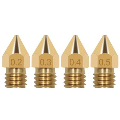 China MK8 Brass Nozzle 0.2MM 0.3MM 0.4MM 0.5MM 0.6MM Extruder Printhead Brass Nozzle For 1.75MM CR10 CR10S Ender-3 3D Printer Accessories for sale