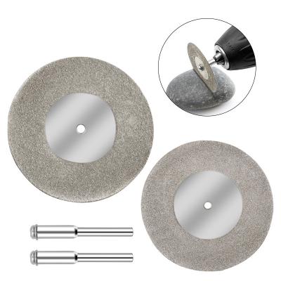 China Emery Abrasive Diamond Saw Blade 40mm 50mm 60mm with Chuck for Rotary Tools Carving Jade Grinding Wheels Disc Mini Diamond Cutting for sale